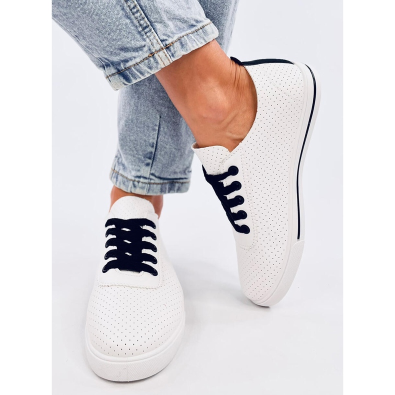 Baskets ajourées femme Costier Noir blanche 1