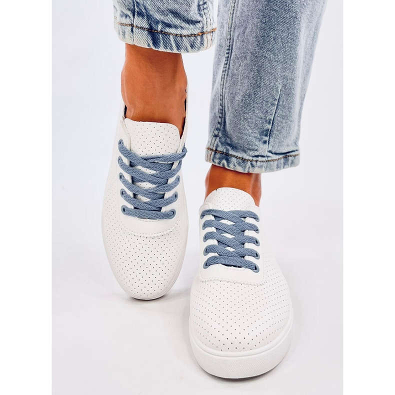 Baskets ajourées femme Costier Bleu Clair blanche 1