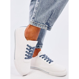 Baskets ajourées femme Costier Bleu Clair blanche 2