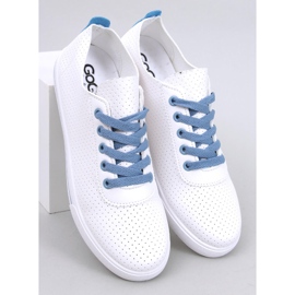Baskets ajourées femme Costier Bleu Clair blanche 5