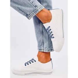 Baskets ajourées femme Costier Bleu Clair blanche 3