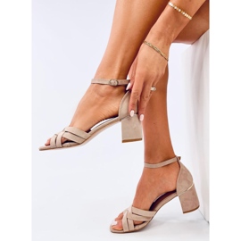 Sandales à talons femme Sabines Kaki beige 1