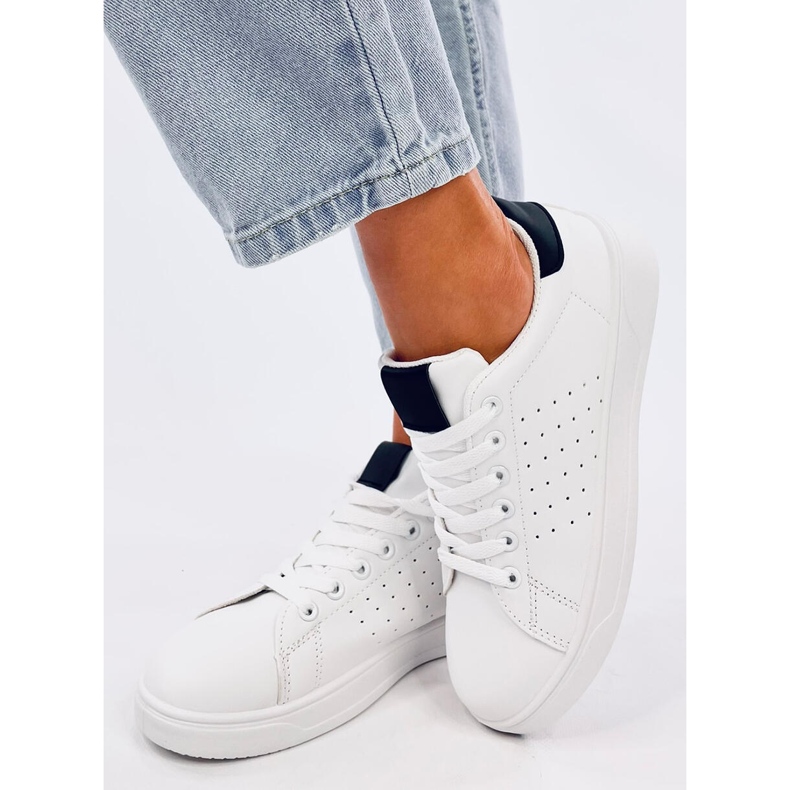 Baskets femme Helary BLANC/NOIR blanche 2