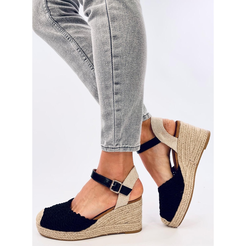 Morelli Sandales compensées espadrilles noires 2