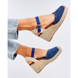 Morelli Sandales compensées espadrilles bleues 4