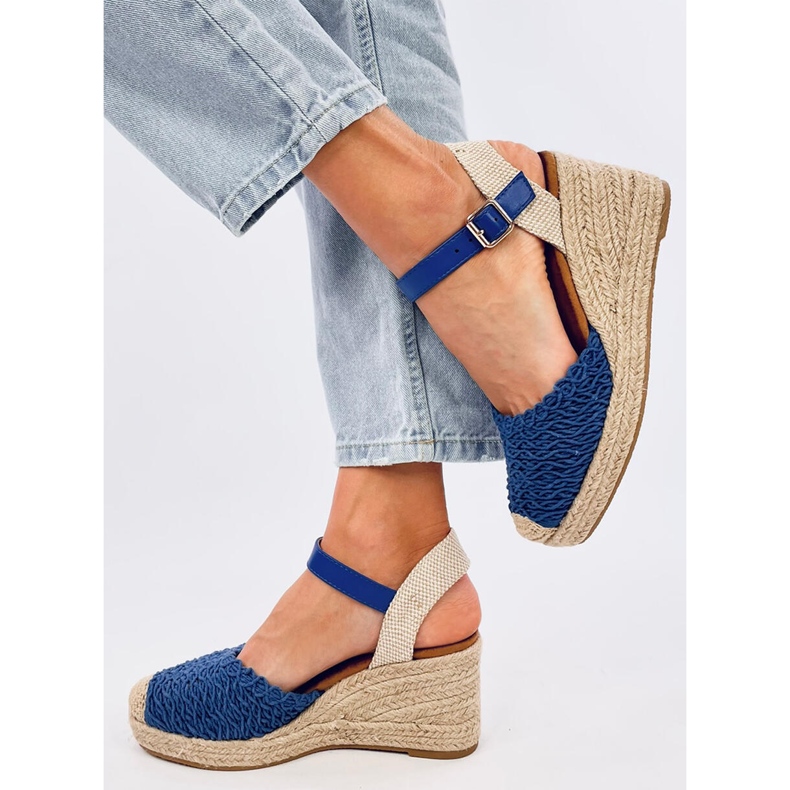 Morelli Sandales compensées espadrilles bleues 2