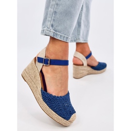 Morelli Sandales compensées espadrilles bleues 3
