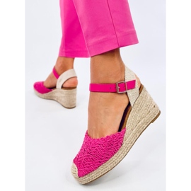 Morelli Sandales compensées espadrilles fuchsia rose 3