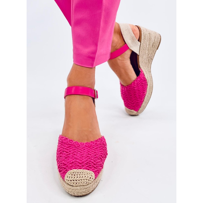 Morelli Sandales compensées espadrilles fuchsia rose 1