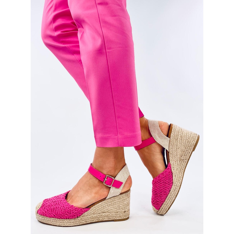Morelli Sandales compensées espadrilles fuchsia rose 2
