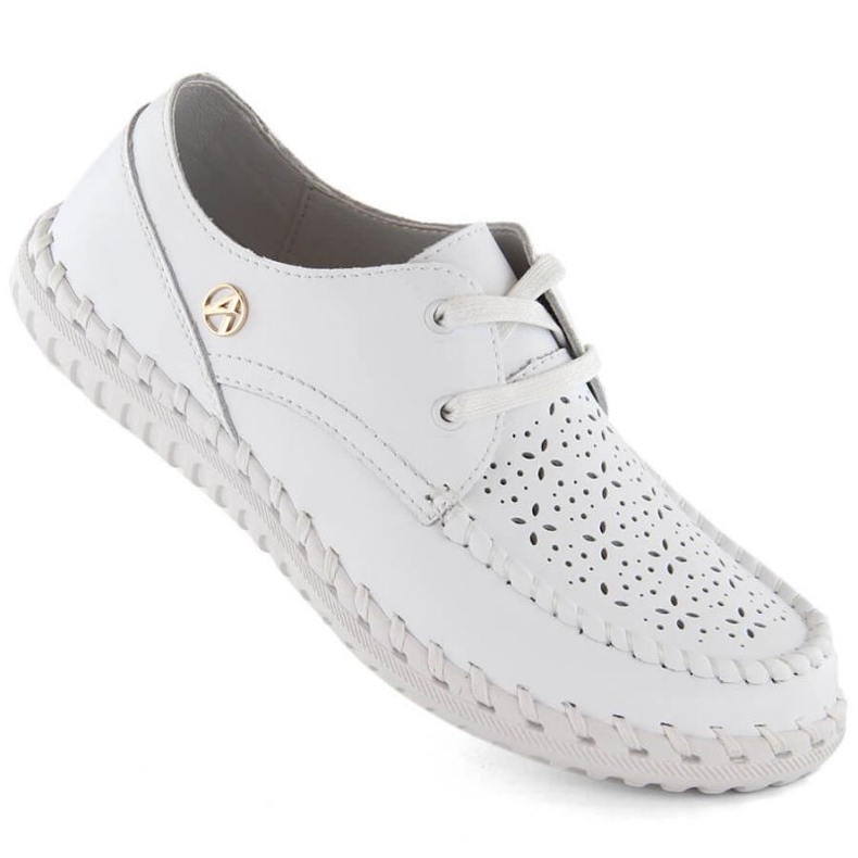 Chaussures Artiker W HBH73 en cuir blanc 1