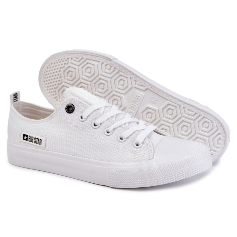 Baskets à faible matériau masculin Big Star KK174006 blanc blanche 4