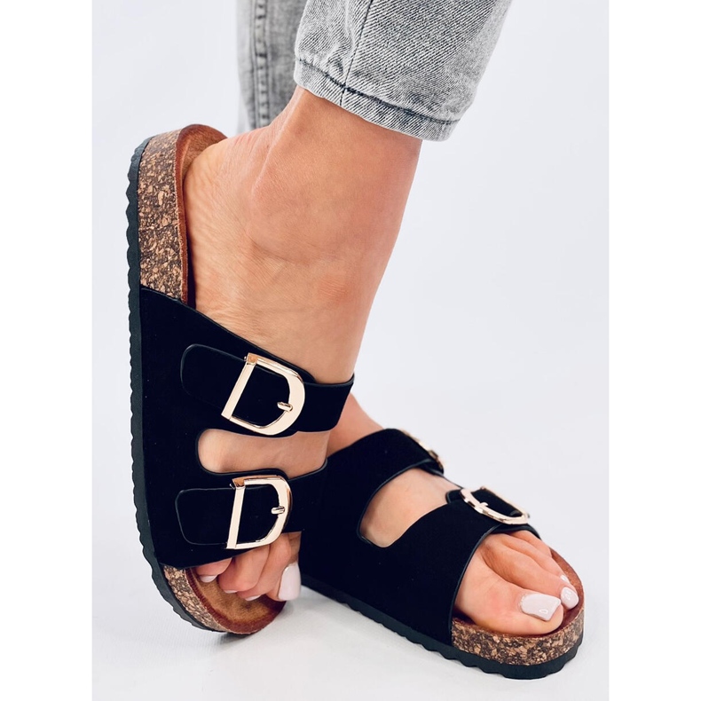 Byrd Pantoufles en liège noir le noir 2