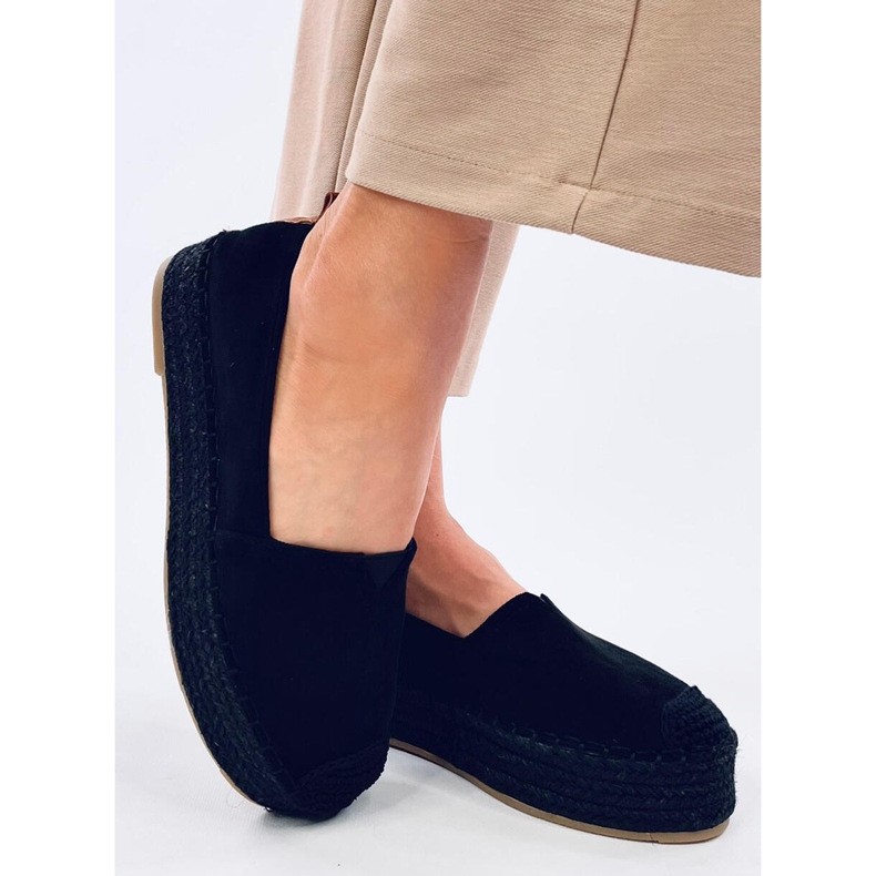 Poulain Espadrilles noires à semelle épaisse le noir 1