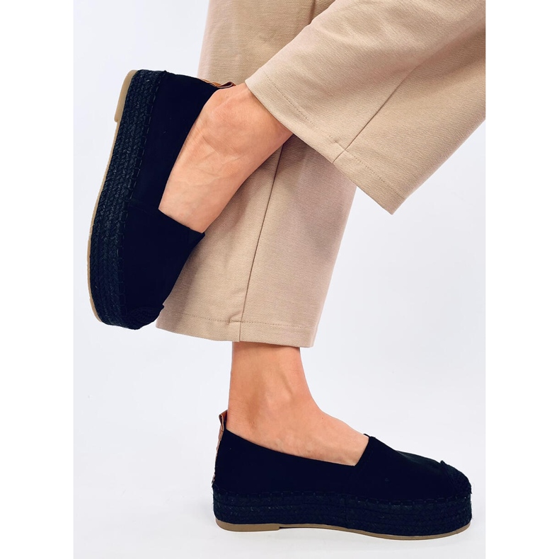 Poulain Espadrilles noires à semelle épaisse 2