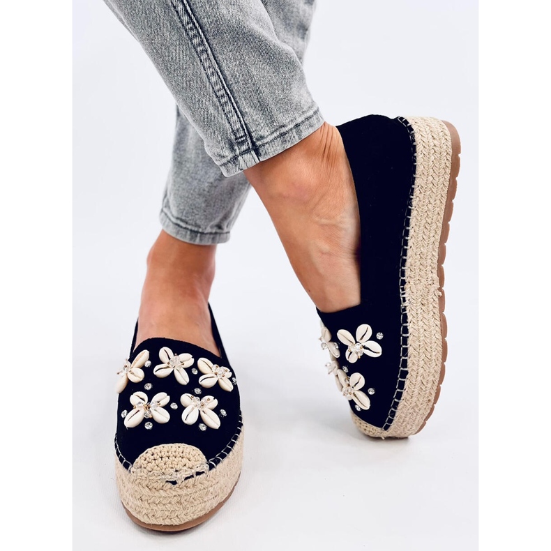 Elif Espadrilles noires à coquillages le noir 2