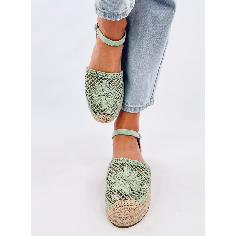 Premat Sandales espadrilles ajourées vertes 1