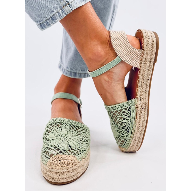Premat Sandales espadrilles ajourées vertes 2