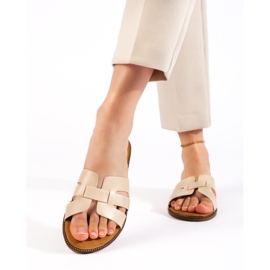 Tongs beiges classiques pour femmes 3