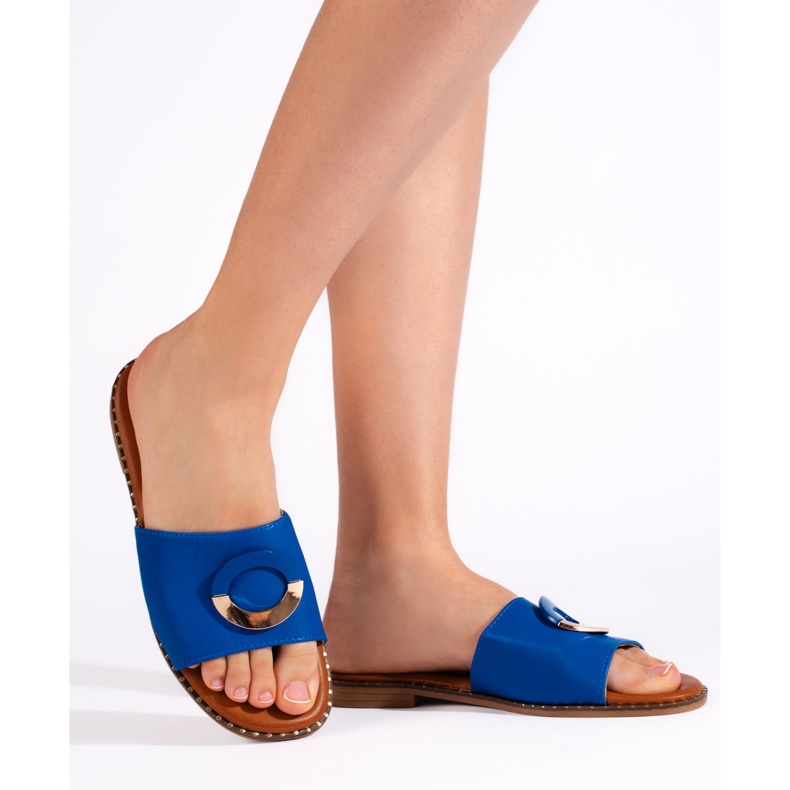 Tongs plates bleues pour femme 2 Tongs plates bleues pour femme 2