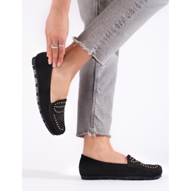 Mocassins femme en daim noir le noir 3