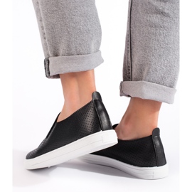 Baskets à enfiler ajourées, noires le noir 2