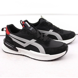 Chaussures de sport à lacets noires pour hommes Atletico 23721 1