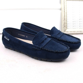 Mocassins femme en daim bleu marine Potocki 09300 5