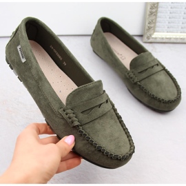 Mocassins femme en daim Potocki 09300 kaki vert 4