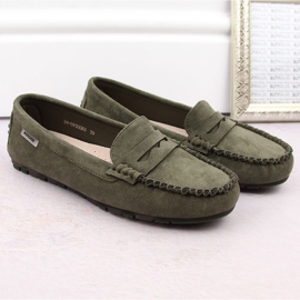 Mocassins femme en daim Potocki 09300 kaki vert 5