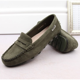 Mocassins femme en daim Potocki 09300 kaki vert 6