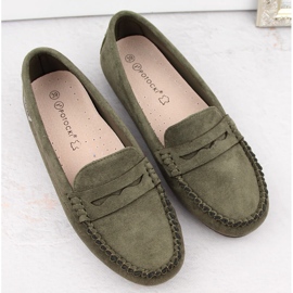 Mocassins femme en daim Potocki 09300 kaki vert 7
