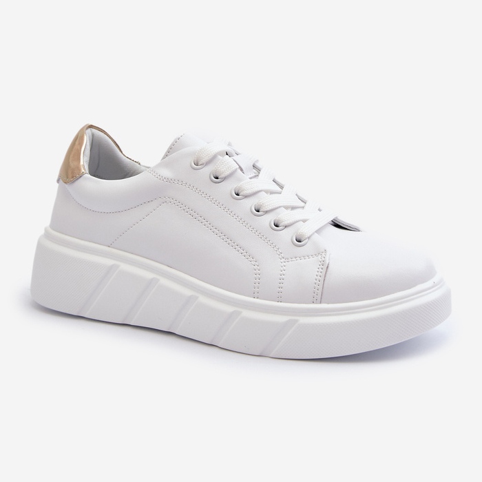 Baskets en cuir pour femmes sur la plateforme, blanches Danida 1 Baskets en cuir pour femmes sur la plateforme, blanches Danida 1