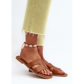 Tongs plates avec découpes pour femme, marron, Fiviama brun 2 Tongs plates avec découpes pour femme, marron, Fiviama brun 2