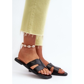 Tongs Plates Pour Femmes Avec Découpes Noir Fiviama 2