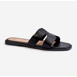 Tongs Plates Pour Femmes Avec Découpes Noir Fiviama 1