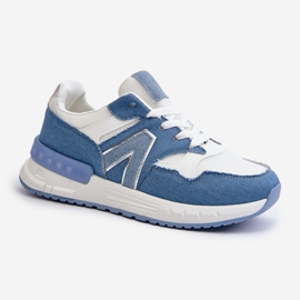 Baskets en jean pour femmes en cuir écologique, bleu Vinelli 1 Baskets en jean pour femmes en cuir écologique, bleu Vinelli 1