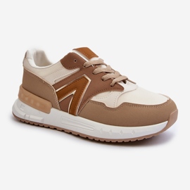 Baskets pour femmes en cuir écologique, marron Vinelli brun 2