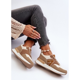 Baskets pour femmes en cuir écologique, marron Vinelli brun 1