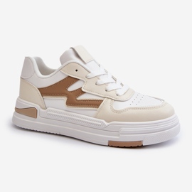 Baskets à plateforme pour femmes en cuir écologique, beige Lynnette 1