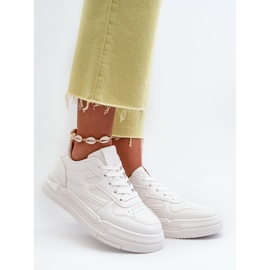Baskets à plateforme pour femmes en cuir écologique, blanc Lynnette blanche 2