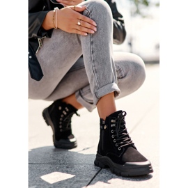 PS1 Bottines trappeur en daim isolées Jailina pour femmes le noir 5