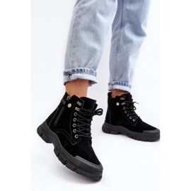 PS1 Bottines trappeur en daim isolées Jailina pour femmes le noir 10