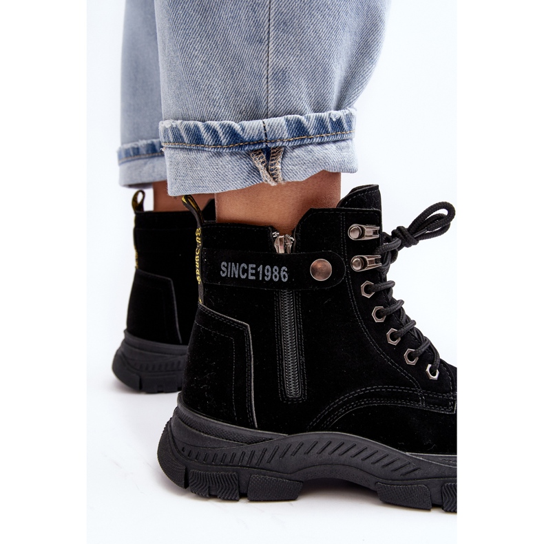 PS1 Bottines trappeur en daim isolées Jailina pour femmes noir 1