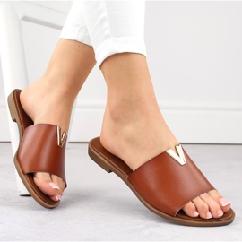 Tongs à talons bas pour femmes marron eVento 7736 brun 1