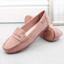 Mocassins confortables en daim pour femmes, rose Big Star NN274928 6