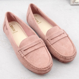 Mocassins confortables en daim pour femmes, rose Big Star NN274928 7