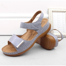 Sandales confortables pour femmes avec velcro, bleu eVento 0146 3
