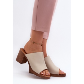 Chaussons femme élégants et légers à talons hauts, Beige Varnila brun 2