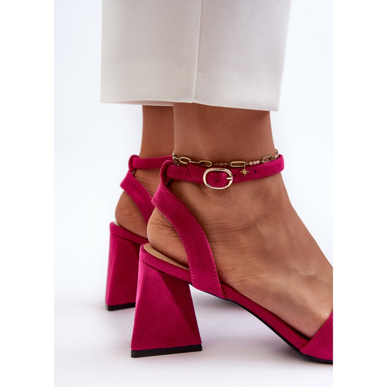 Vinceza Sandales à talons hauts pour femmes en suède écologique Fuchsia Upttima rose 2